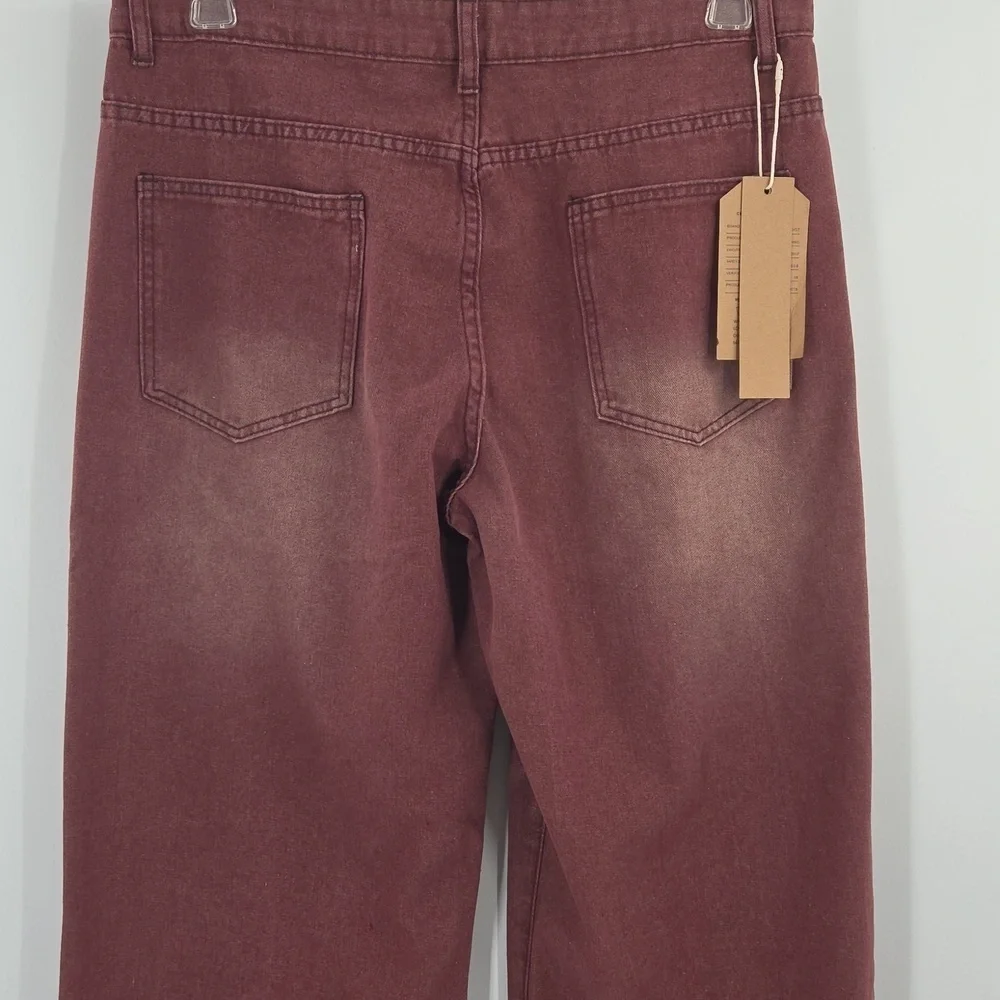 Mens Red Wide Leg Skater Jeans NWT